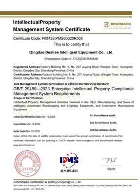 Qingdao Desiree obnavlja certifikat sistema upravljanja intelektualnom svojin...